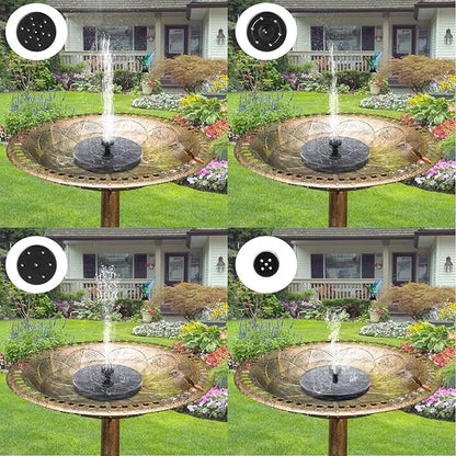 Solar Bird Bath Fountain Pump With 4 Nozzle, Free Standing Floating Solar Powered